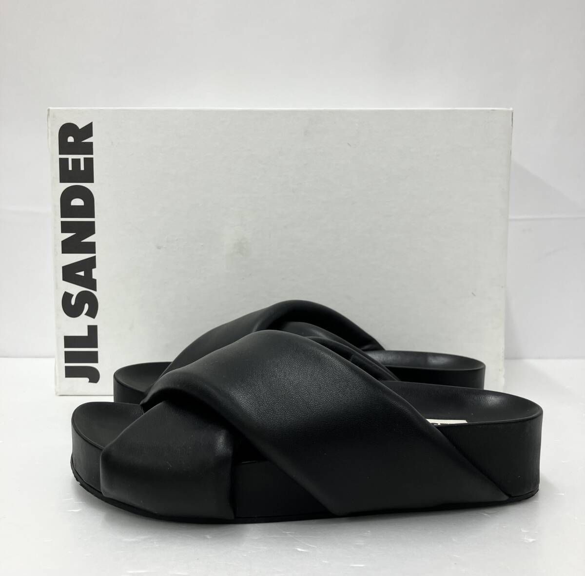 JIL SANDER ジルサンダー サンダル クロスオーバーストラップ JS38044A サイズ37 ブラック 夏