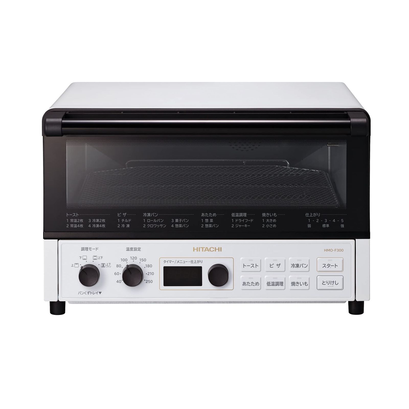 日立 コンベクション オーブントースター HMO-F300 W ホワイト 1,300W 4枚焼き 遠赤ヒーター ノンフライ調理t