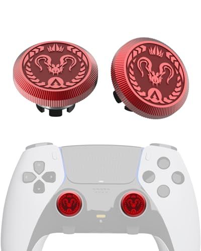 KD.FLY PS5 Edgeエッジコントローラー用メタルサムスティック、2個入りカスタムサムスティックグリップジョイスティック交換キット PS5 Dual Sense Edgeアクセサリー、サムスティックアクセサリーパーツ、レッドt