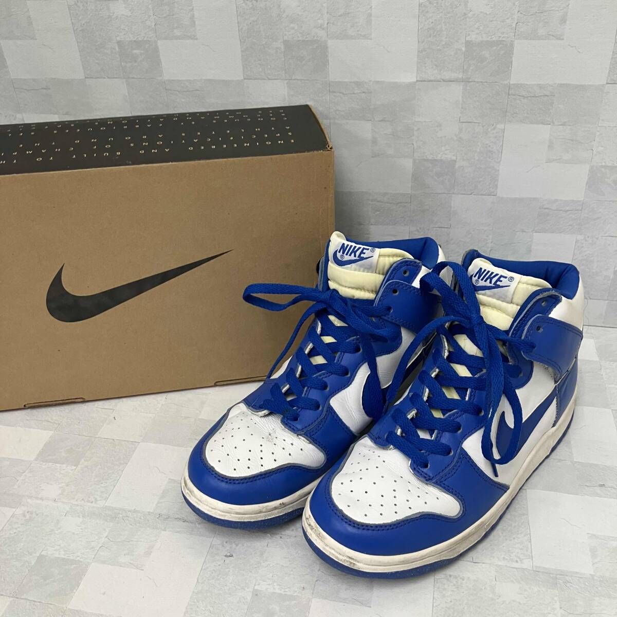NIKE DUNK High LE Kentucky ナイキ ダンク 1998年製 初期復刻 ケンタッキー スニーカー 630335-141 ブルー ホワイト 26cm 鑑賞用 箱あり