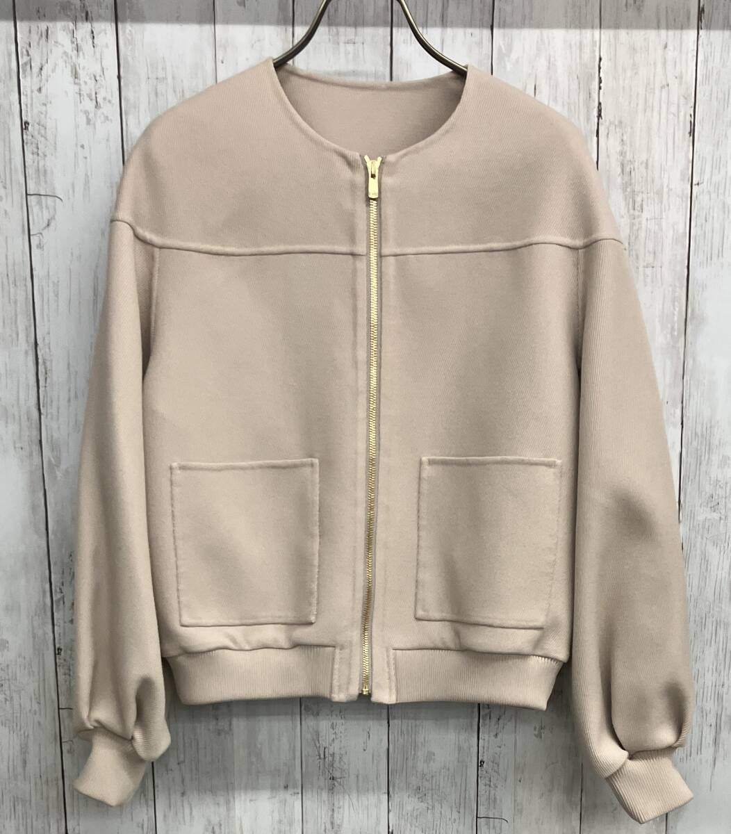 ANAYI カルゼリバーヨークブルゾン アナイ ノーカラーブルゾン size38