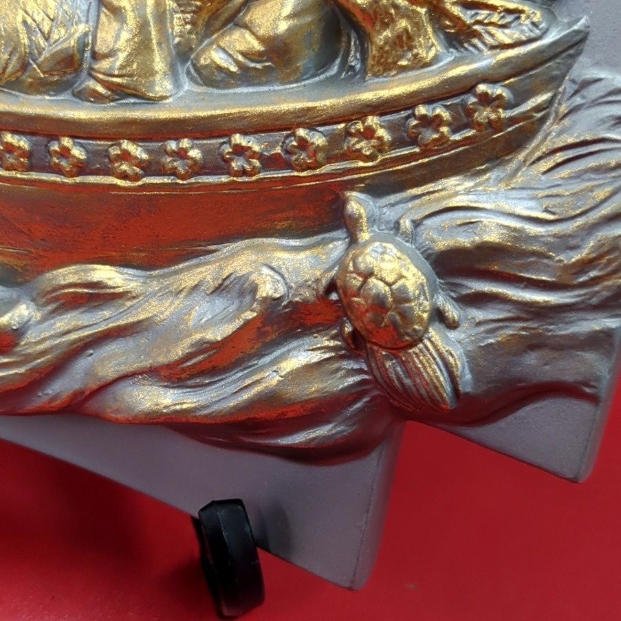 縁起かわら 七福神 お宝船 美術陶器 額瓦 インテリア小物 (縦：約29