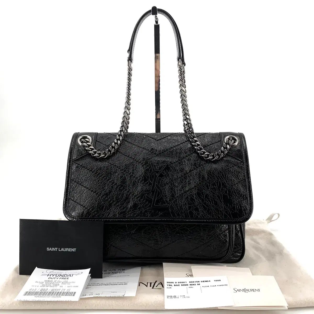 店舗購入 展示品級 Saint Laurent サンローラン ブラック ニキバッグ ミディアム 633158