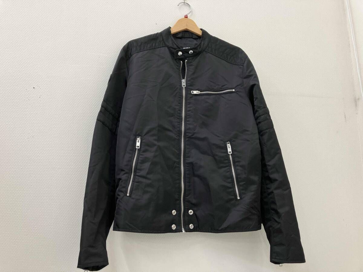DIESEL J-GLORYナイロン製シングルライダースジャケット サイズXL ブラック ディーゼル