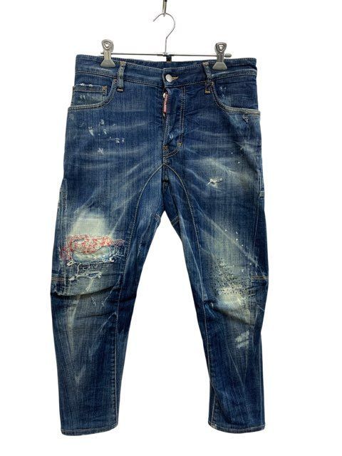 DSQUARED2/ディースクエアード/ダメージ加工/スキニーデニムパンツ/サイズ42/ブルー/S74LB0170/メンズ/FC3465
