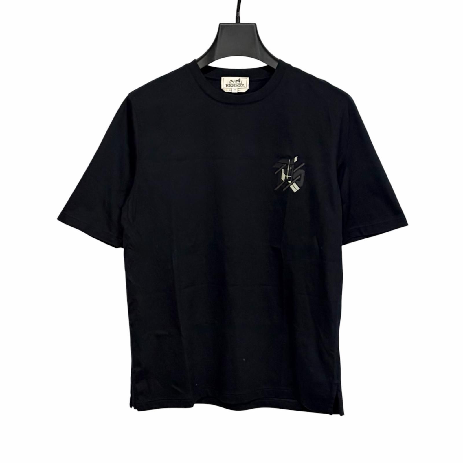 HERMES/XS /ダークネイビー /シュヴォーアンシンメトリーTシャツ /型番H357925