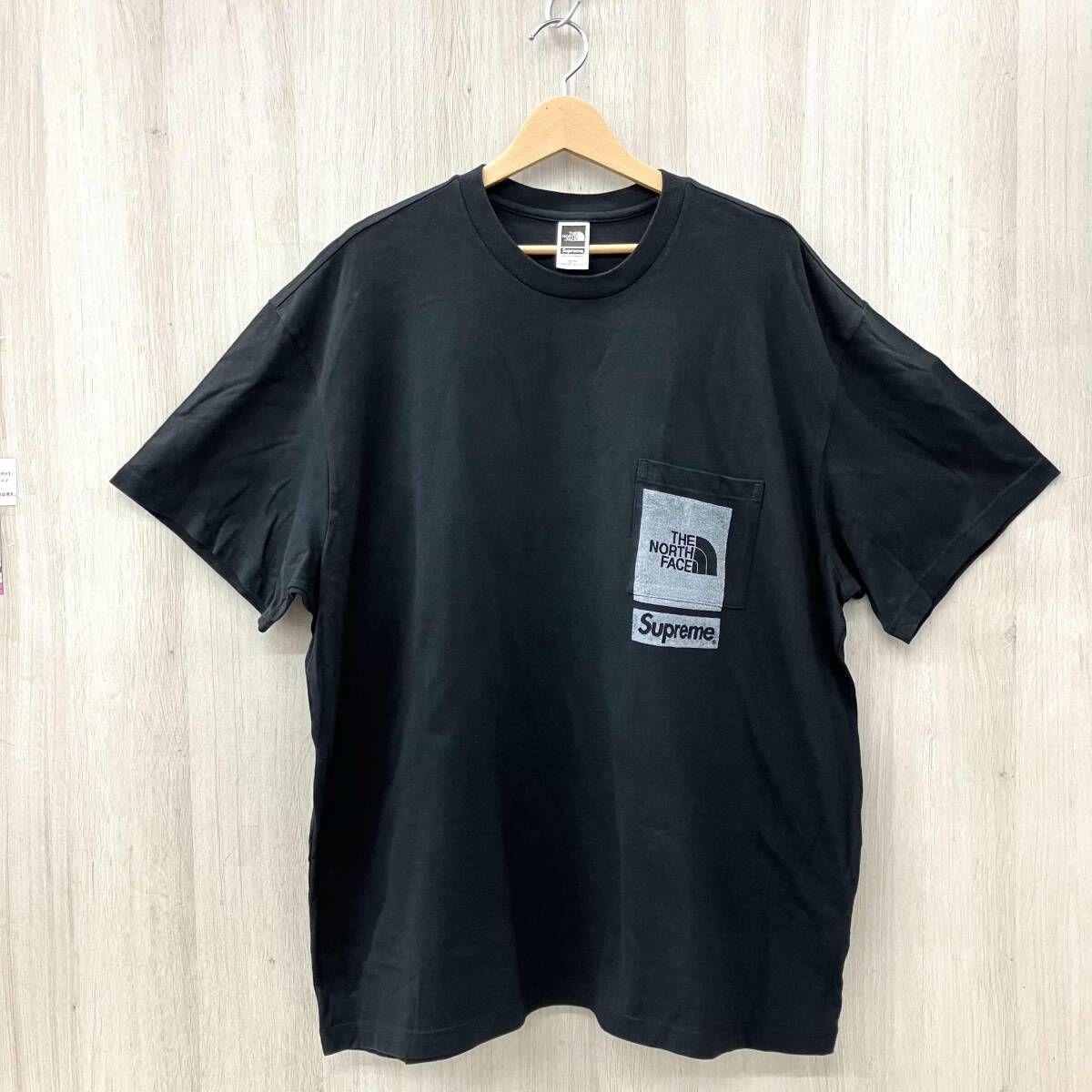 THE NORTH FACE×Supreme/ザ ノース フェイス×シュプリーム/半袖Tシ ャツ/NT02391/Printed Pocket Tee /ブラック/XLサイズ