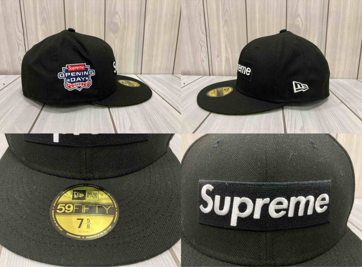 Supreme シュプリーム キャップ NEW ERA ブラック 7 5/8 60.6cm - メルカリ