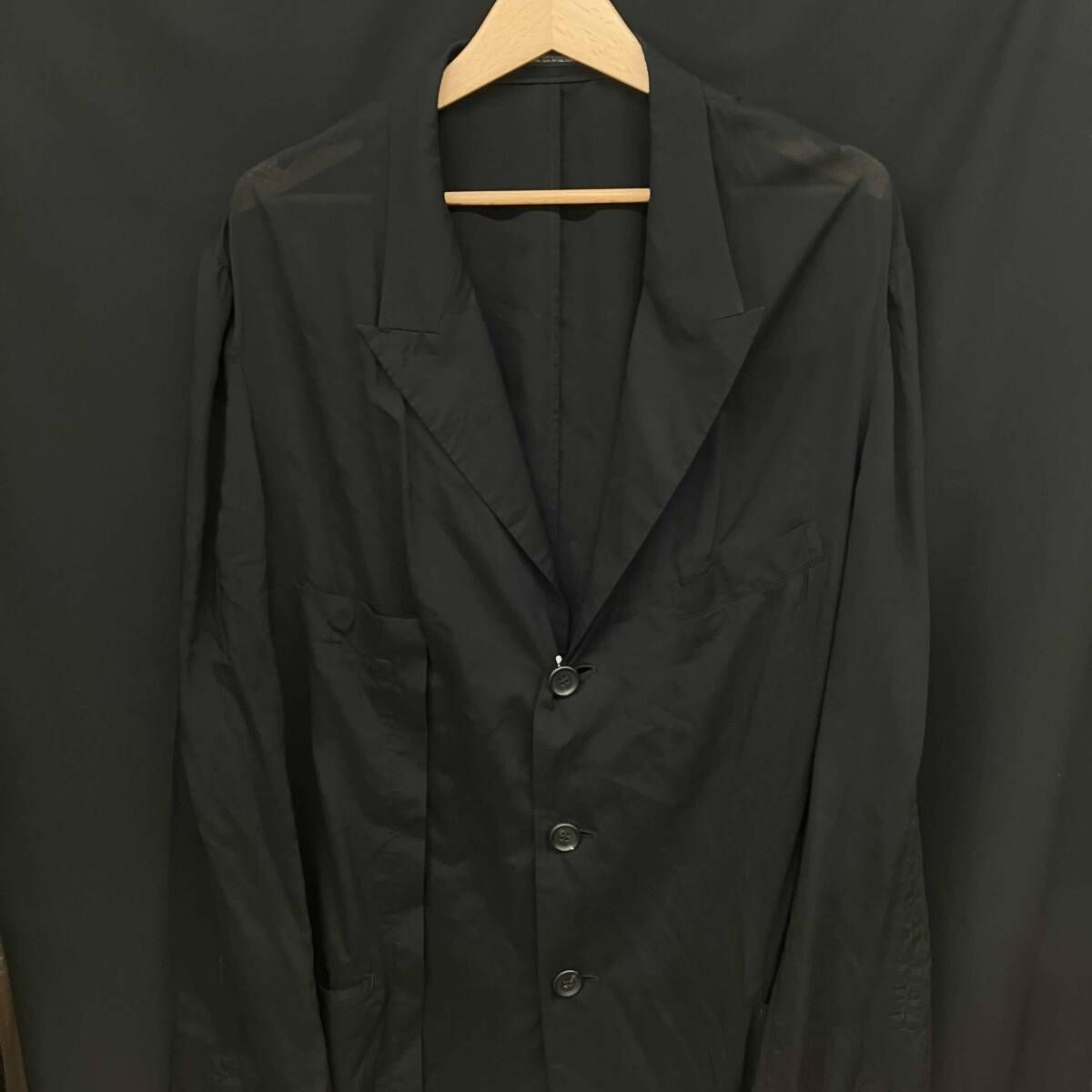 25ss Yohji Yamamoto pour homme 80 model loan asymmetry jacket 2 ブラック HP-J30-233-1 ヨウジヤマモト