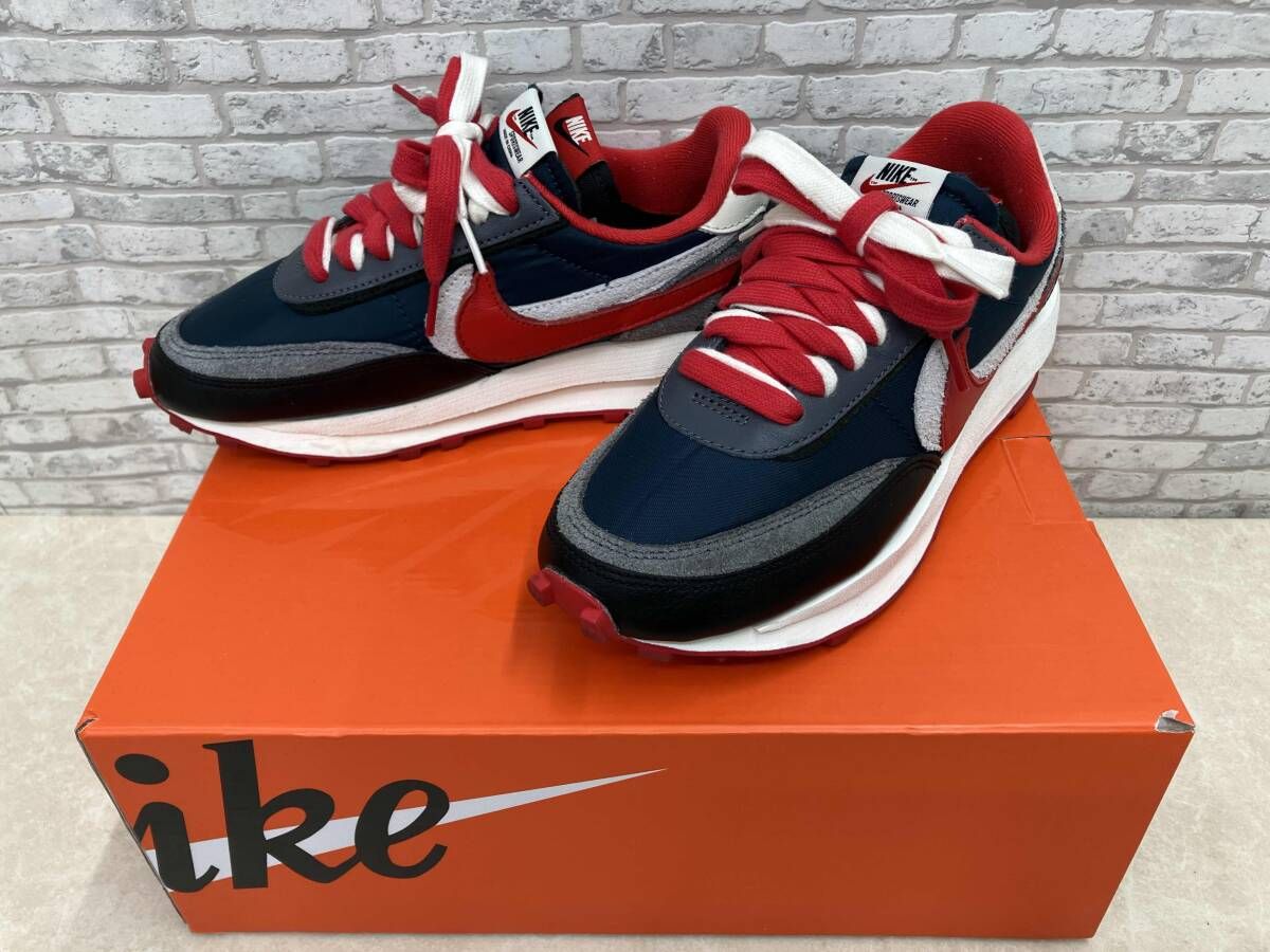 UNDERCOVER × sacai × NIKE アンダーカバー×サカイ×ナイキ LDWAFFLE DJ4877-300 スニーカーユニセックス 24.5cm レッド×ブラック