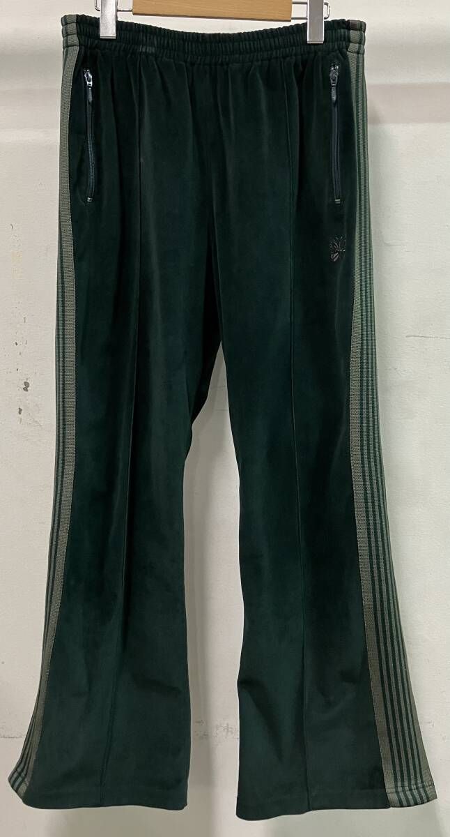 NEEDLES ニードルス パンツ FK334 ベロア BOOT CUT グリーン サイズM 日本製 本体ポリエステル100% テープ部分ポリエステル100%