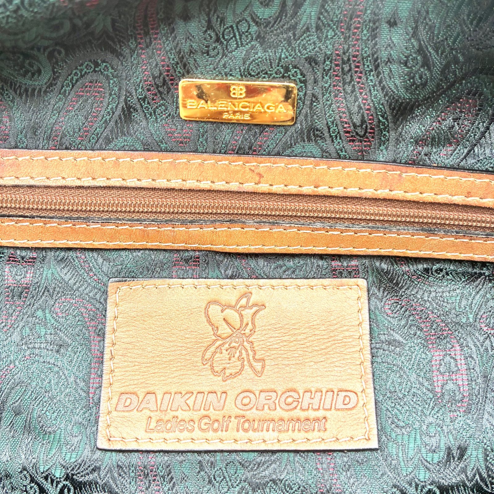 Balenciaga Archive Leather Logo Boston Bag Brown×Black