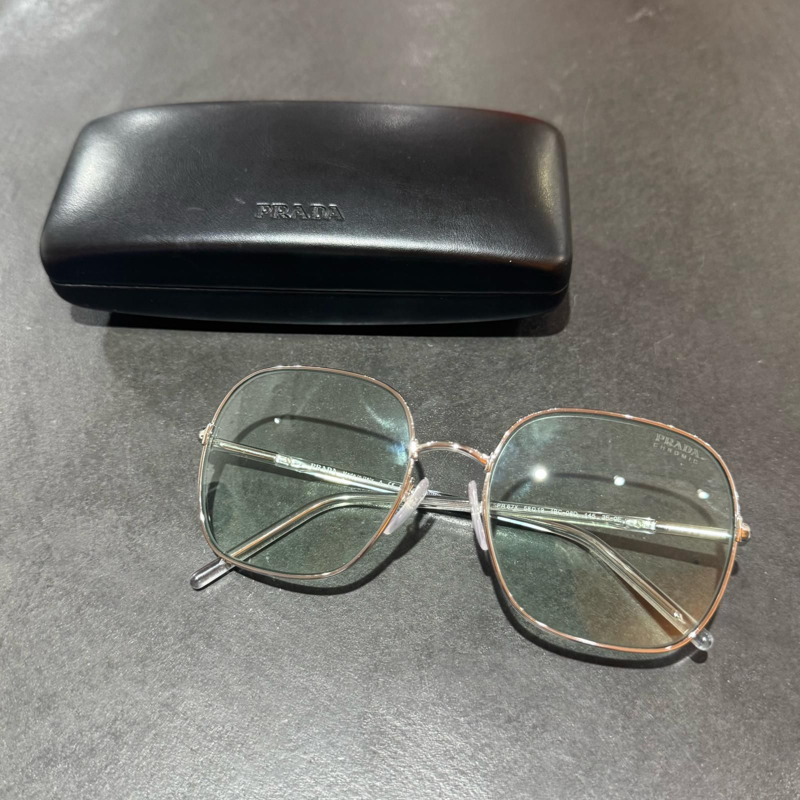 PRADA メタルフレームサングラス メガネ プラダ SPR67X シルバー F 58▢19-145 （15179M）