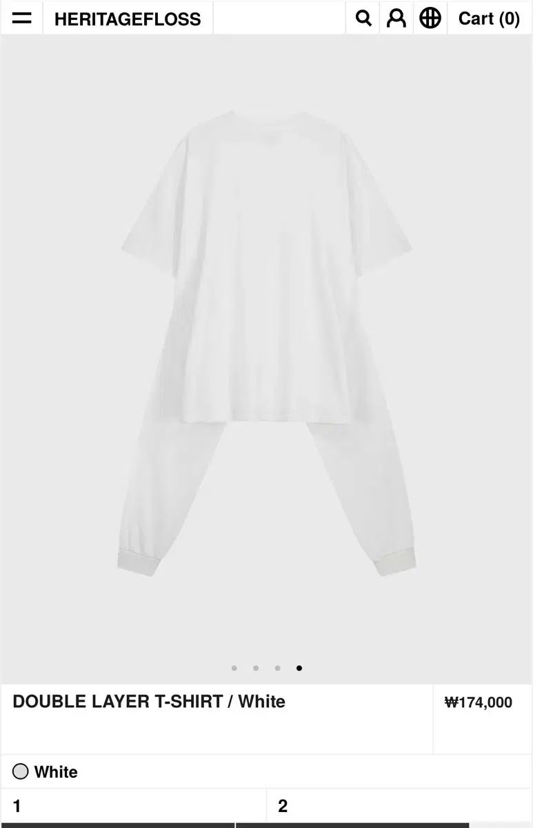 HERITAGE FLOSS ダブルレイヤー Tシャツ 1 サイズ
