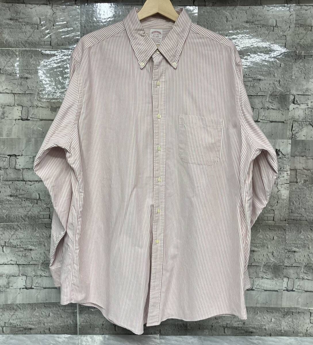 Brooks Brothers ブルックスブラザーズ 長袖シャツ 17 1/2-35 ストライプ ピンク USA製 茅ヶ崎駅北口店