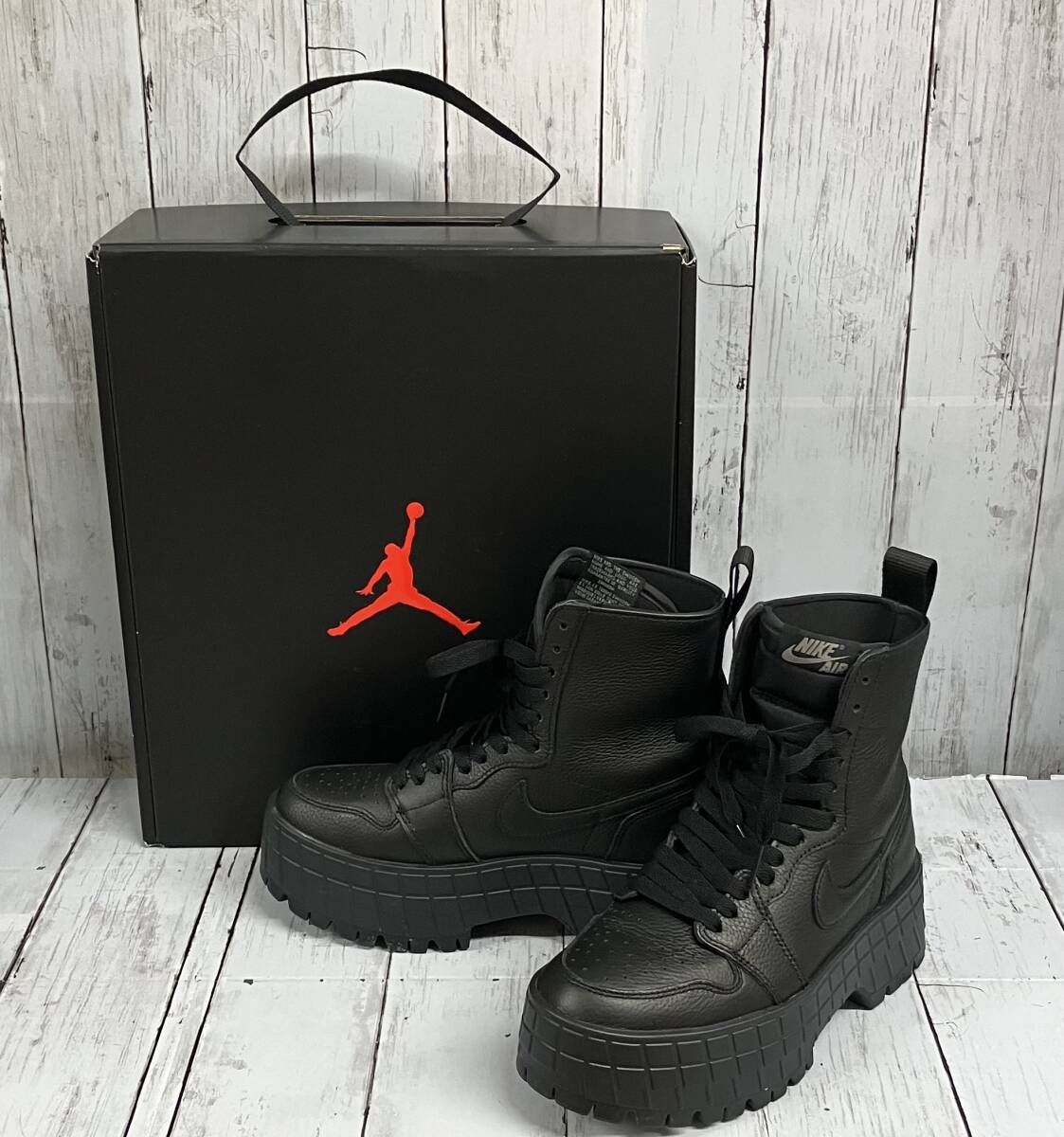 NIKE ナイキ ウィメンズエアジョーダン1ブルックリン 23.5センチ FJ5737-001 ブラック 箱あり