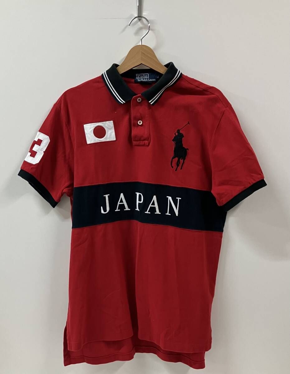 POLO ポロ RALPH LAUREN ラルフローレン 半袖ポロシャツ ビッグポニー JAPAN ラガー サイズL 中国製 レッド