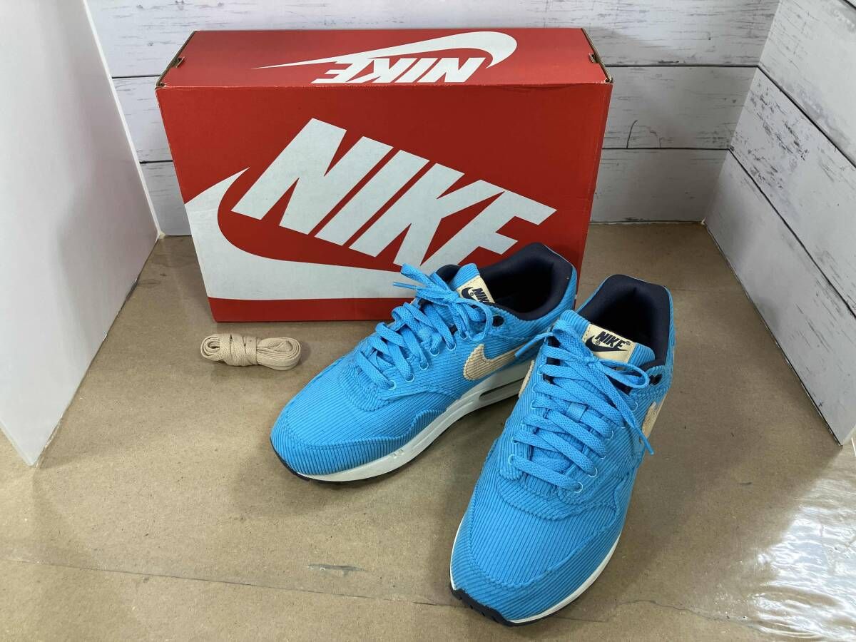NIKE ナイキ スニーカー AIR MAX 1 PRM バルティックブルー FB8915-400 コーデュロイスニーカー 26.5cm 春秋冬