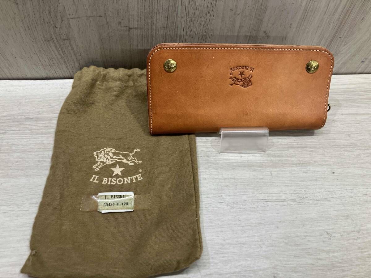 通年 IL BISONTE イルビゾンテ 長財布 タグ有り C0486P VACCHETTA なめし革 バケッタレザー ブラウン