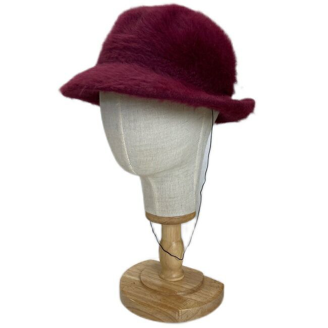【中古】　KANGOL　アルペンハト　バケットハット　バケハ　帽子　ウール　ナイロン　ファー　無地　LEAH FURGORA　イギリス製　古着　/4112