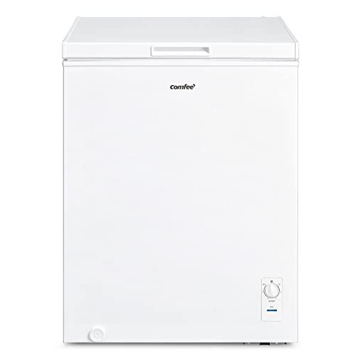 COMFEE' 冷凍庫 142L 上開き 温度調節6段階 大容量冷凍 省エネ 静音 ストッカー 小型 家庭用 RCC143WH(E) ホワイトkk a1fd6371