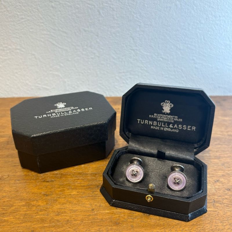 【美品】TURNBULL & ASSER　タンブル＆アッサー　カフスリンクス　 パープル