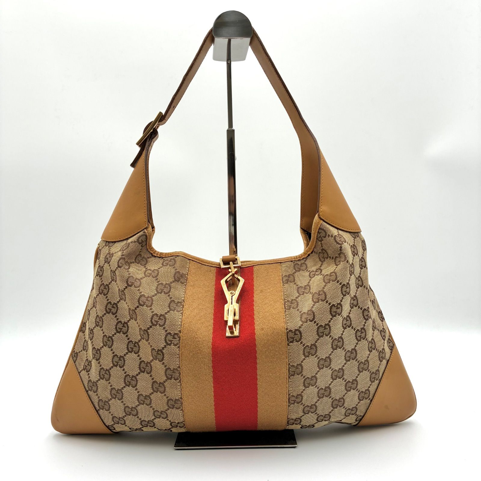 ★美品★ GUCCI GG ショルダーバッグ レザー ブラウン カンデンスキー GUCCI グッチ カンデンスキー ジャッキー金具 GGキャンバス ワン