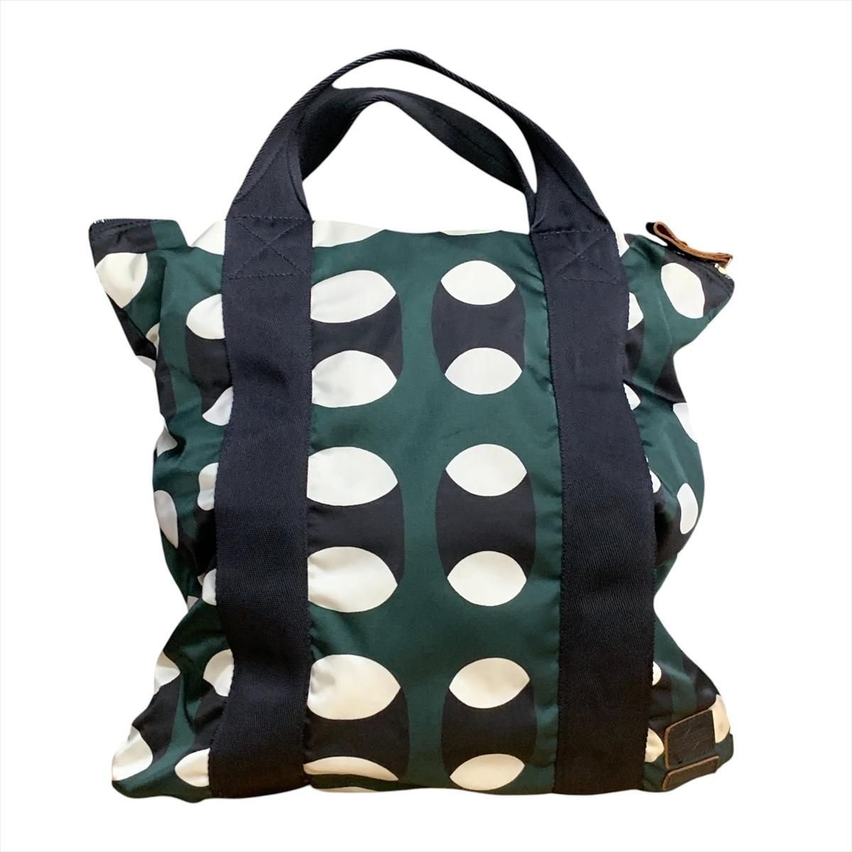 【希少】MARNI × PORTER マルニ ポーター 2WAY トートバッグ リュック グリーン ドット柄