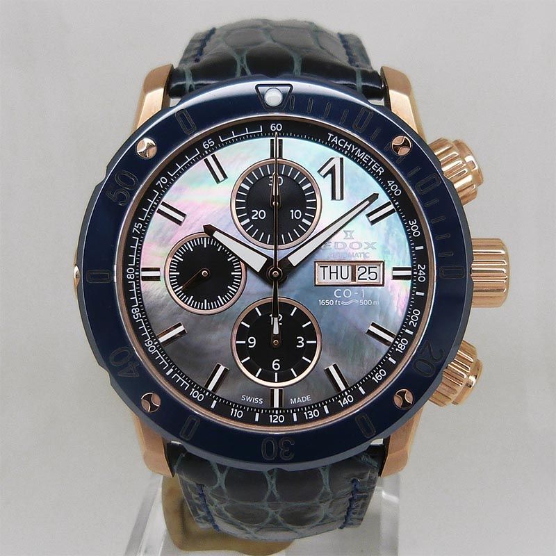 中古美品エドックス【EDOX】 01122-37RBU3-NANIR-L クロノオフショア1 クロノグラフ オートマティック リミテッドエディション 世界限定150本