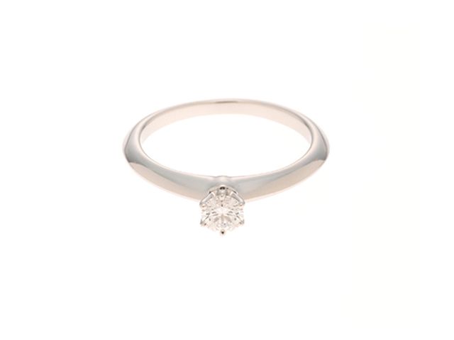 TIFFANY&Co. ティファニー ジュエリー ソリティアR/PT/D0.19/3.2g/#8 貴金属･宝石 リング・指輪 Ptプラチナ Pt 8号 シルバー レディース【中古】460