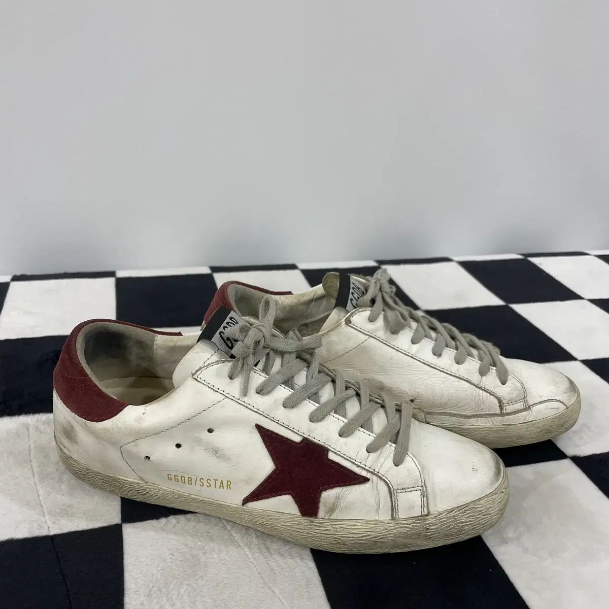 533) GOLDEN GOOSE ゴールデングース SuperStar 白 バーガンディタブ EU40
