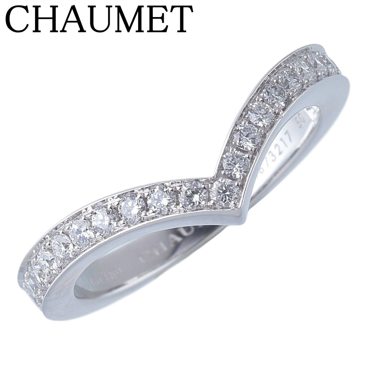 ショーメ ジョゼフィーヌ エグレット ダイヤ リング #50 Au750WG ハーフエタニティ 箱 新品仕上げ済 CHAUMET【26150】
