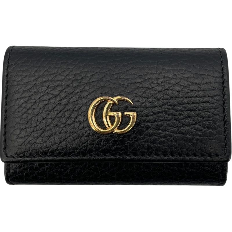 グッチ GUCCI GGマーモント 6連キーケース 456118 ブラック レザー メンズ キーケース