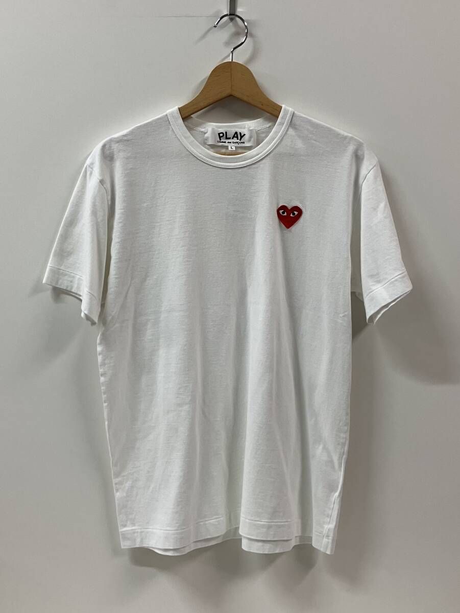 PLAY COMME des GARCONS ハートワッペンTシャツ AZ-T108半袖Tシャツ サイズL 日本製 綿100% ホワイト