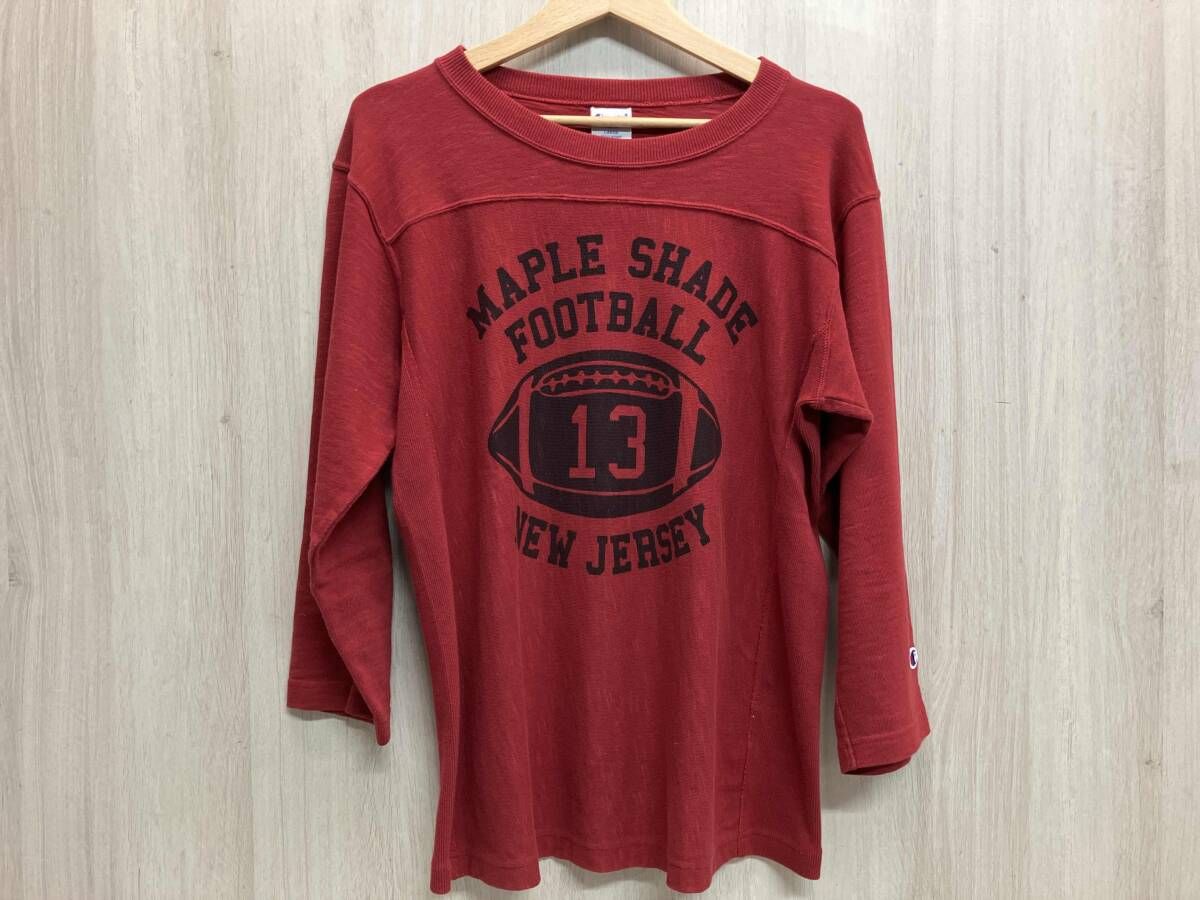 Champion チャンピオン 七分袖 Tシャツ / サイズ L レッド MAPLE SHADE FOOTBALL 13
