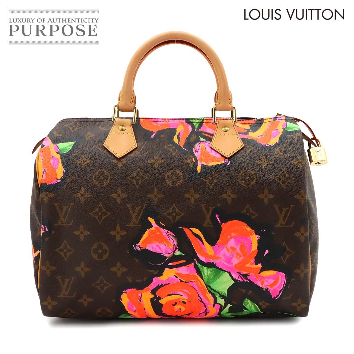 新品同様 ルイ ヴィトン LOUIS VUITTON モノグラム ローズ スピーディ 30 ハンド バッグ ブラウン ピンク M48610 90313958