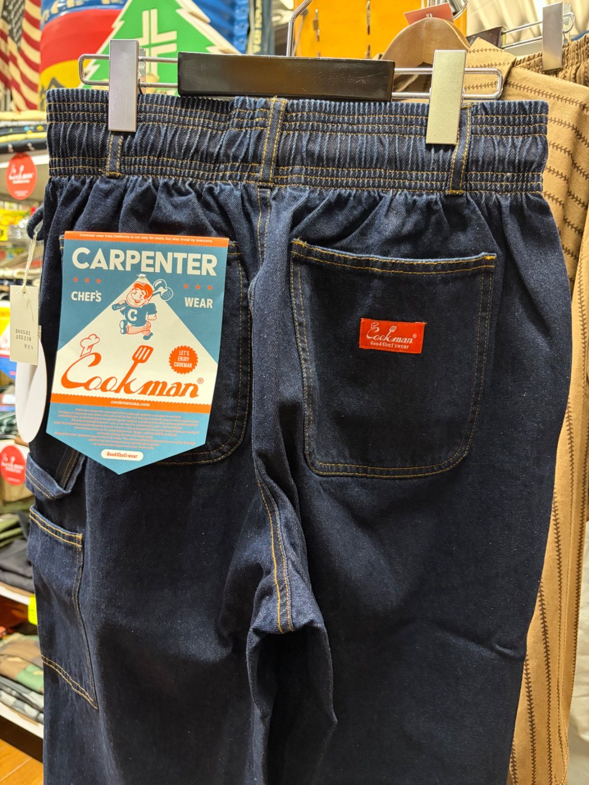 残り1点‼️cookman クックマン⚫︎パンツ　ロングパンツ　シェフパンツ　シェフ　デニム　カーペンターズ　M L