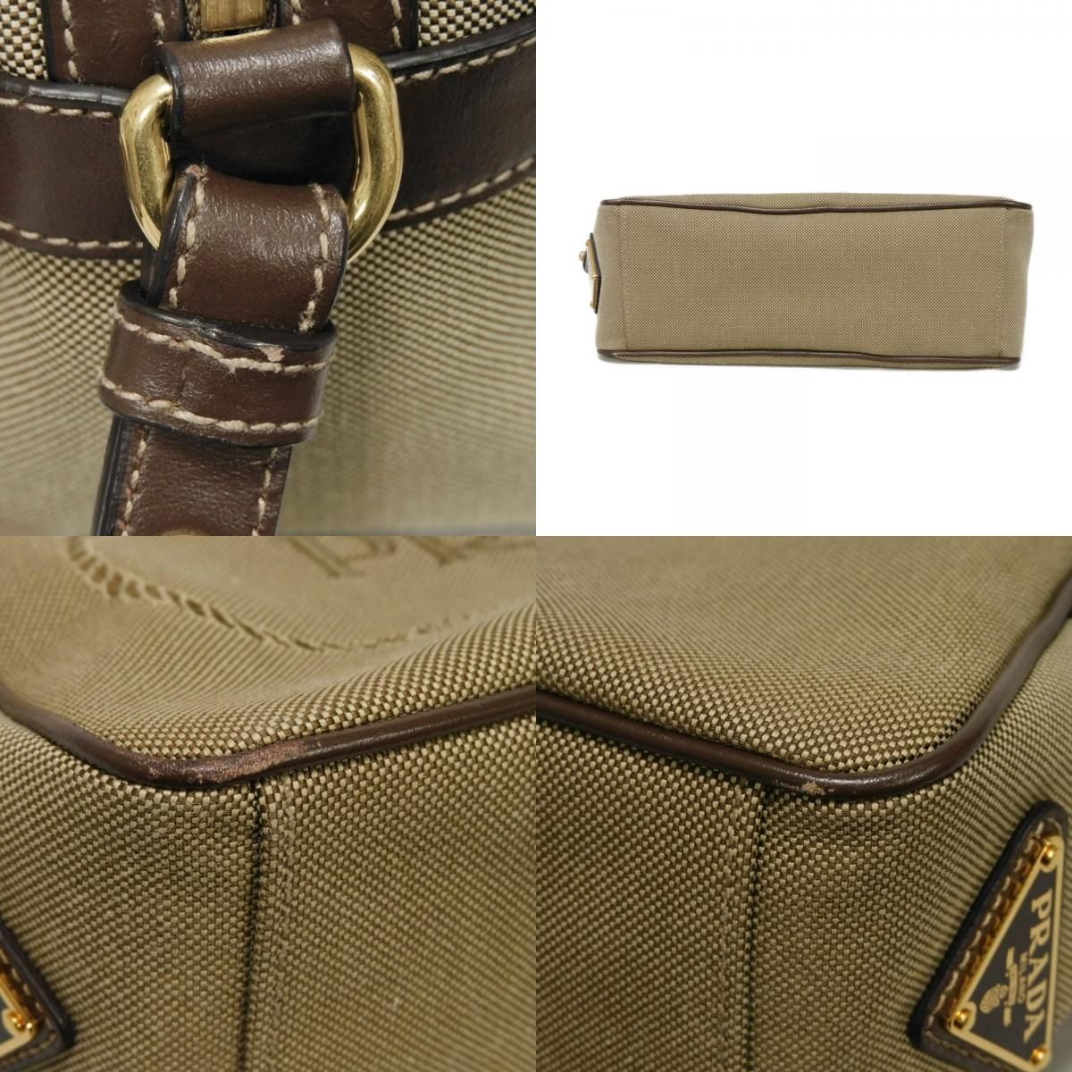 PRADA プラダ ジャガード リボン カメラバッグ カーフ クロスボディ 