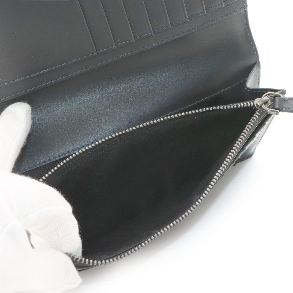 未使用 展示品 バーバリー BURBERRY コンチネンタル ウォレット 二つ折り 長財布 PVC グレー ガンメタ 金具 80645981 90321743