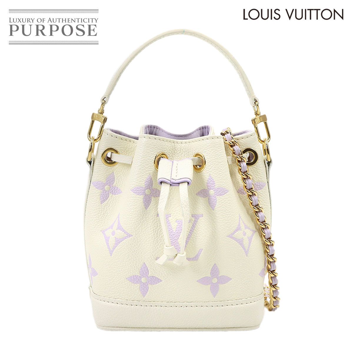 新品同様 ルイ ヴィトン LOUIS VUITTON バイカラー モノグラム アンプラント ナノ ノエ 2way ハンド ショルダー バッグ M82933 90321928