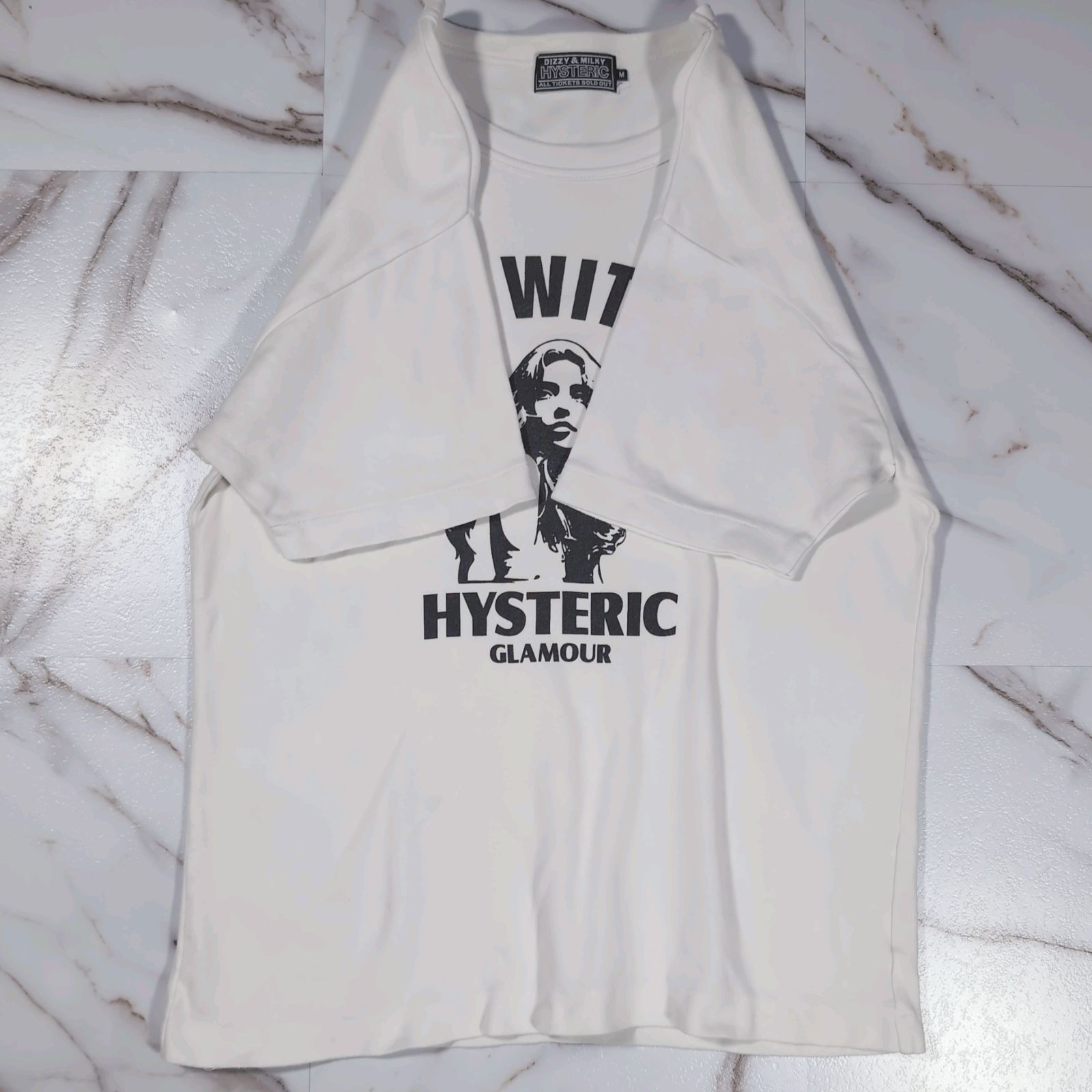 24~25SS HYSTERIC GLAMOUR ROCK W YOU Tシャツ M ホワイト ヒスガール 