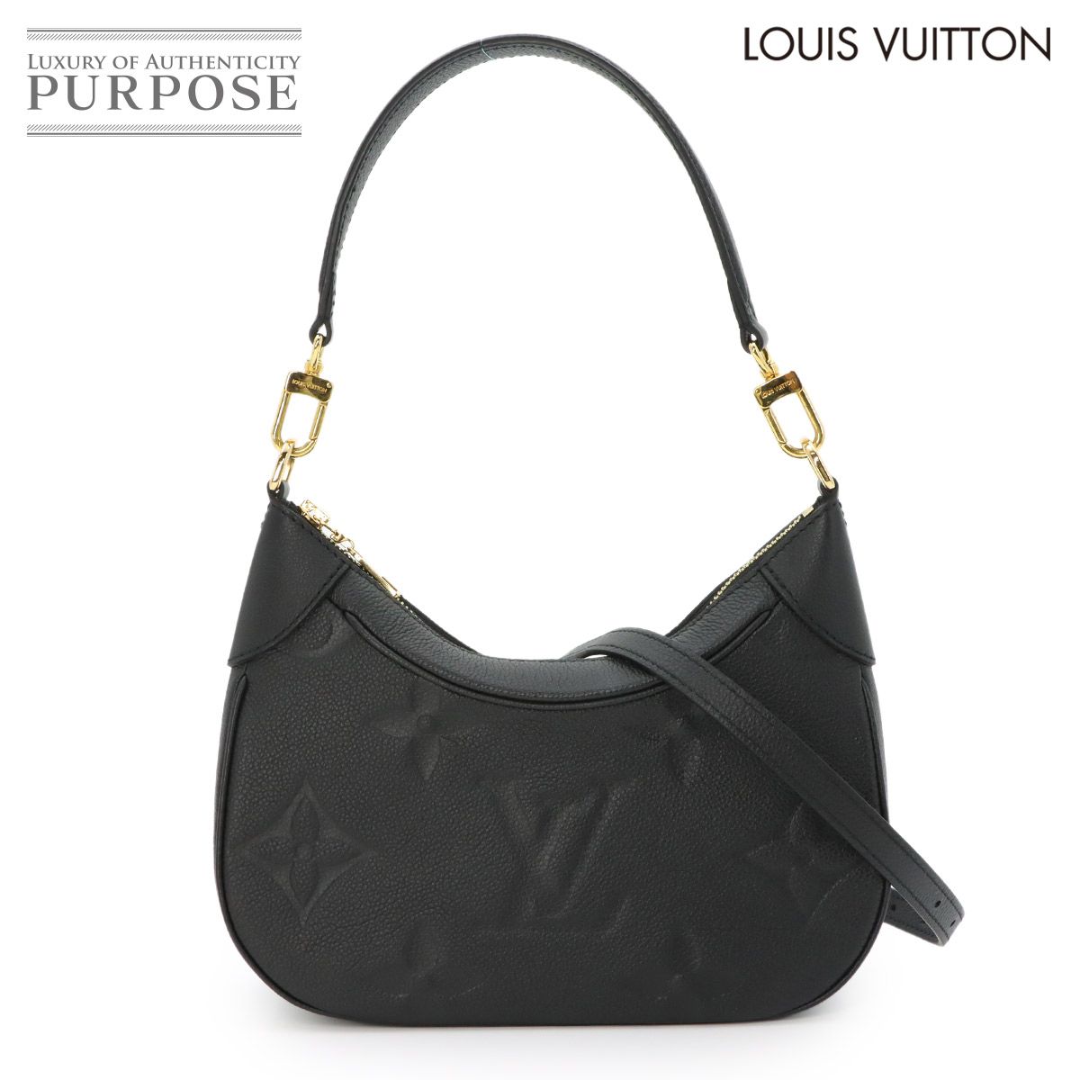 新品同様 ルイ ヴィトン LOUIS VUITTON モノグラム アンプラント バガテル NM 2way ショルダー バッグ レザー ブラック M46002 90321943