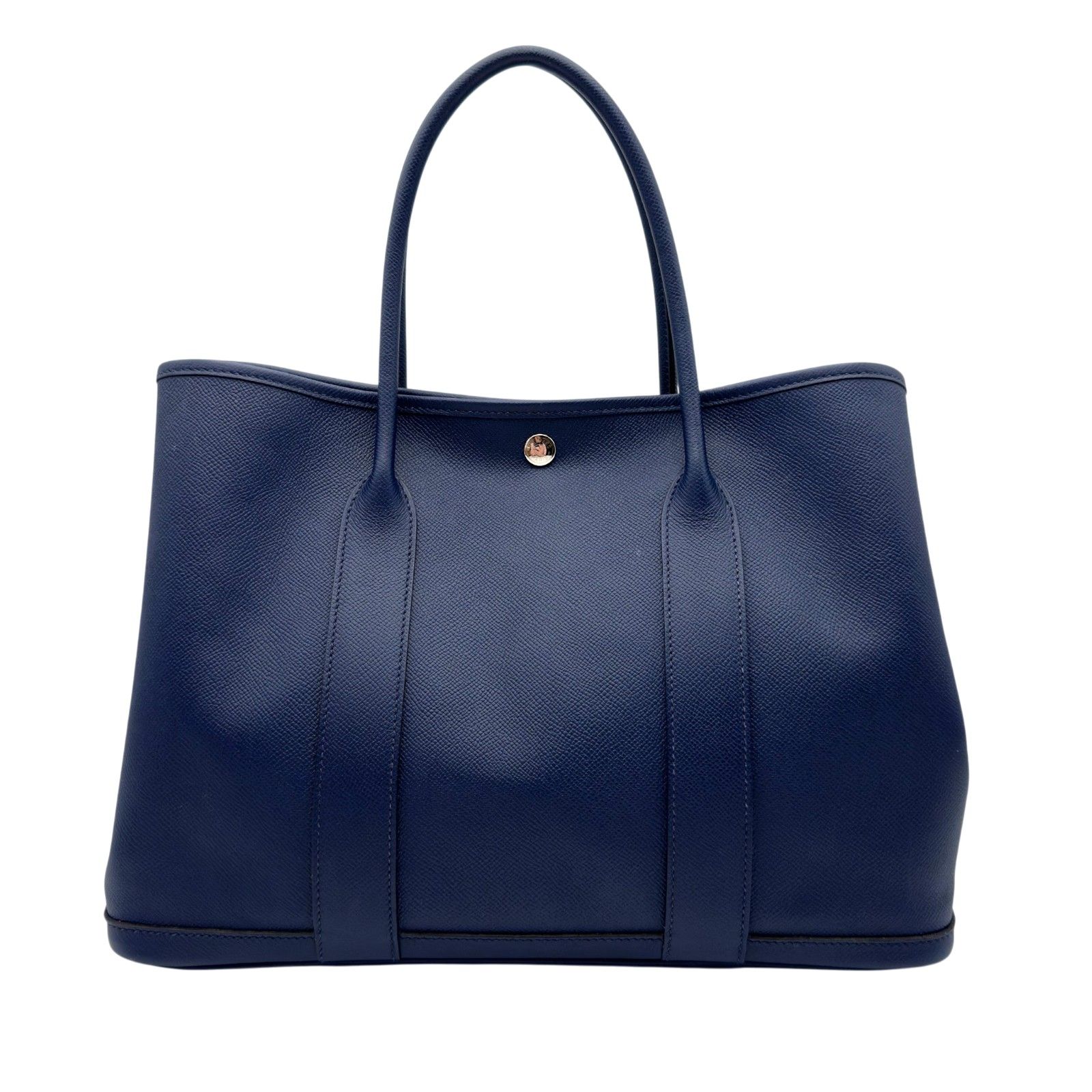 エルメス HERMES ガーデンパーティPM T刻 ブルーサフィール シルバー金具 エプソン ユニセックス ハンドバッグ