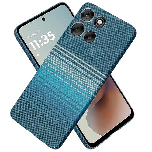 【Moilyo】MOTO G66J/G56 5G用 ケース アラミド繊維製 極薄・軽量型 耐衝撃 モトローラ モトG66y 用 スマホカバー 指紋防止 カーボン調 耐久 全面保護ケース g66j 5gカバー（Moonrise Blue） sh 1a8cef39