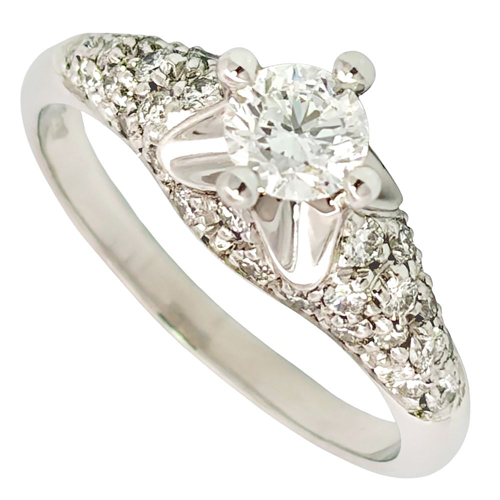 ブルガリ BVLGARI コロナ ソリテール リング 指輪 ダイヤモンド 0.30ct 約8号 Pt950 4.2g プラチナ E/IF/VG レディース【中古】