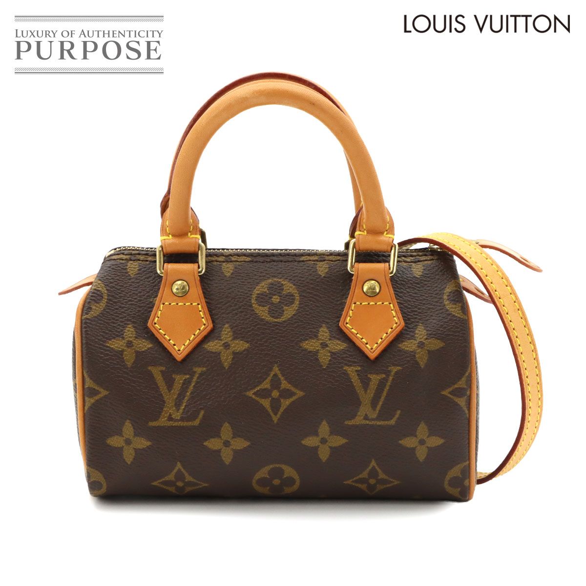 美品 ルイ ヴィトン LOUIS VUITTON モノグラム ミニ スピーディ 2way ハンド ショルダー バッグ ブラウン M41534 Mini Speedy 90322860