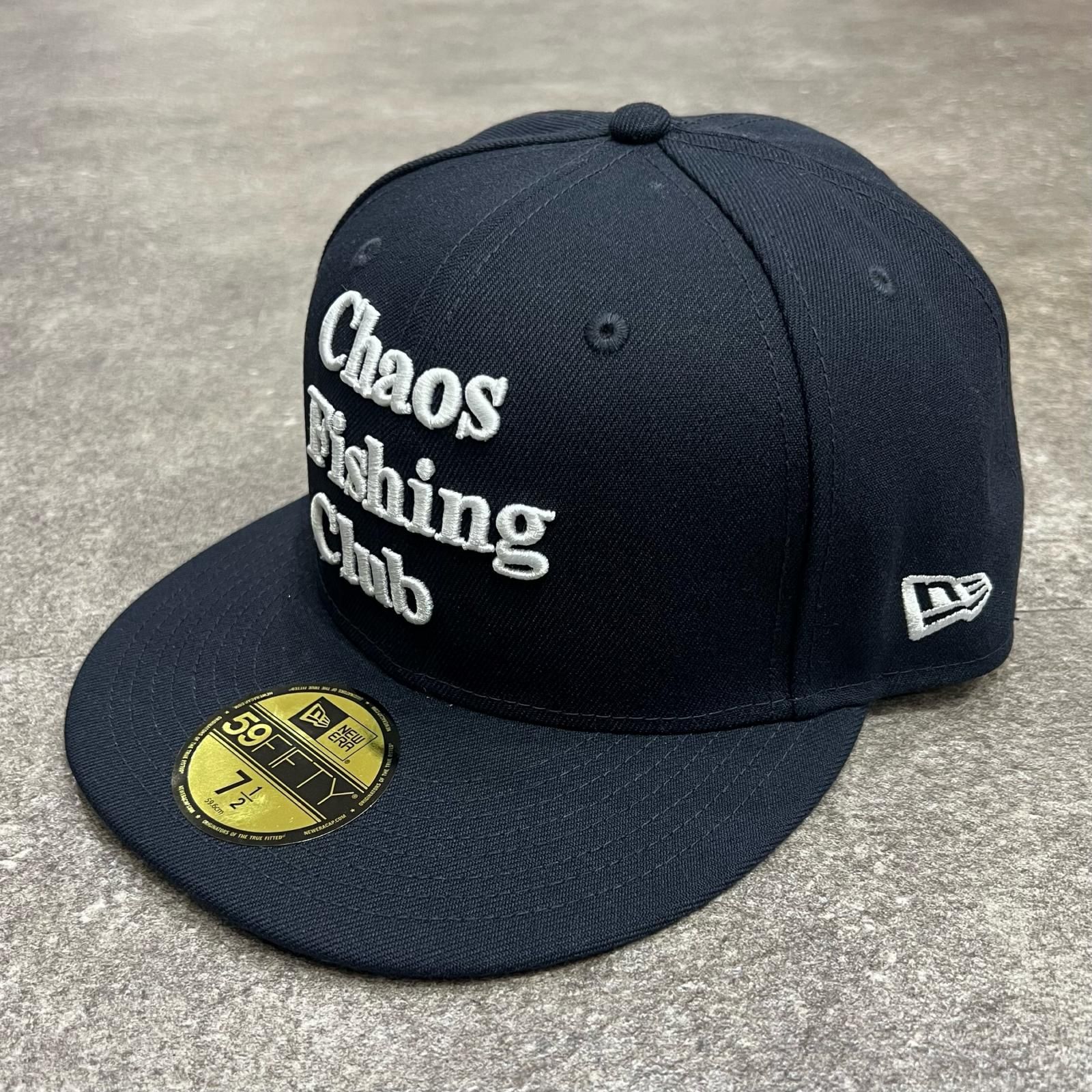 参考上代9900円 未使用 Chaos Fishing Club 24AW NEWERA 59fifty LOGO CAP ニューエラ刺繍ロゴキャップ 帽子 カオスフィッシングクラブ CFC-24FW-CAP01 ネイビー 7 1/2 （14904M）