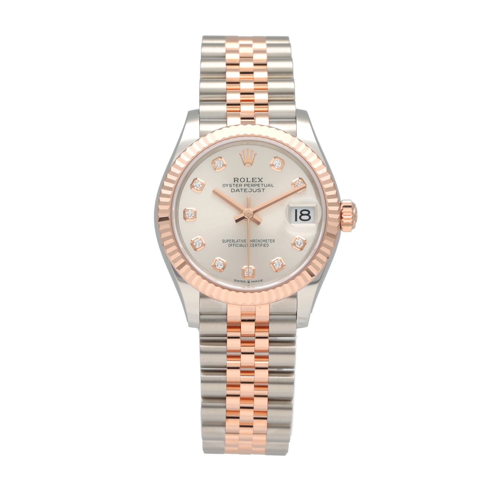 【新品】 ロレックス 時計 デイトジャスト 31 10P ダイアモンド インデックス 278271G シルバー文字盤 自動巻き ROLEX Datejust 31 ボーイズ レディース