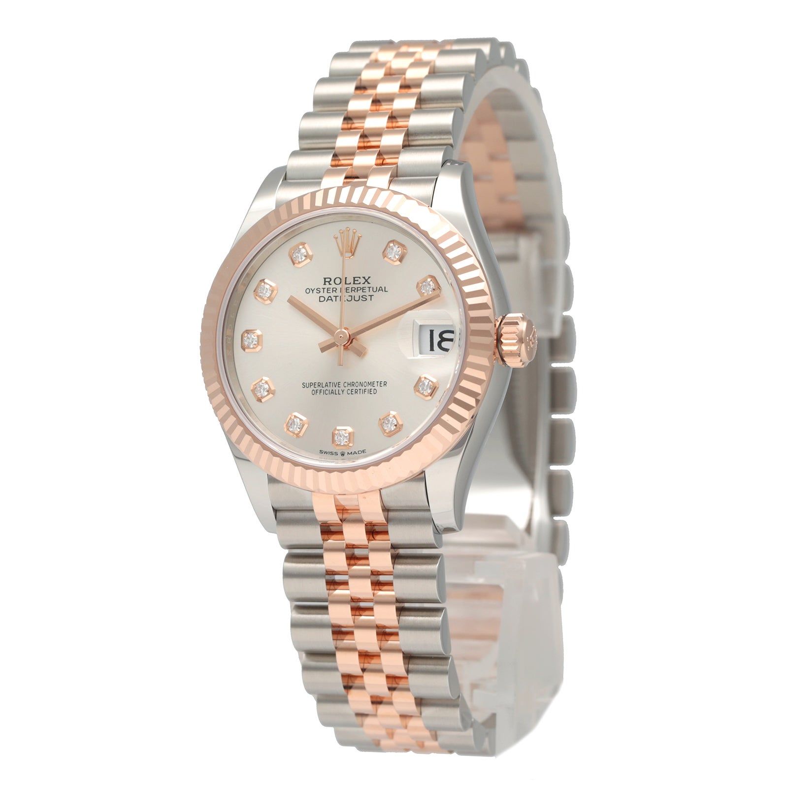 【新品】 ロレックス 時計 デイトジャスト 31 10P ダイアモンド インデックス 278271G シルバー文字盤 自動巻き ROLEX Datejust 31 ボーイズ レディース