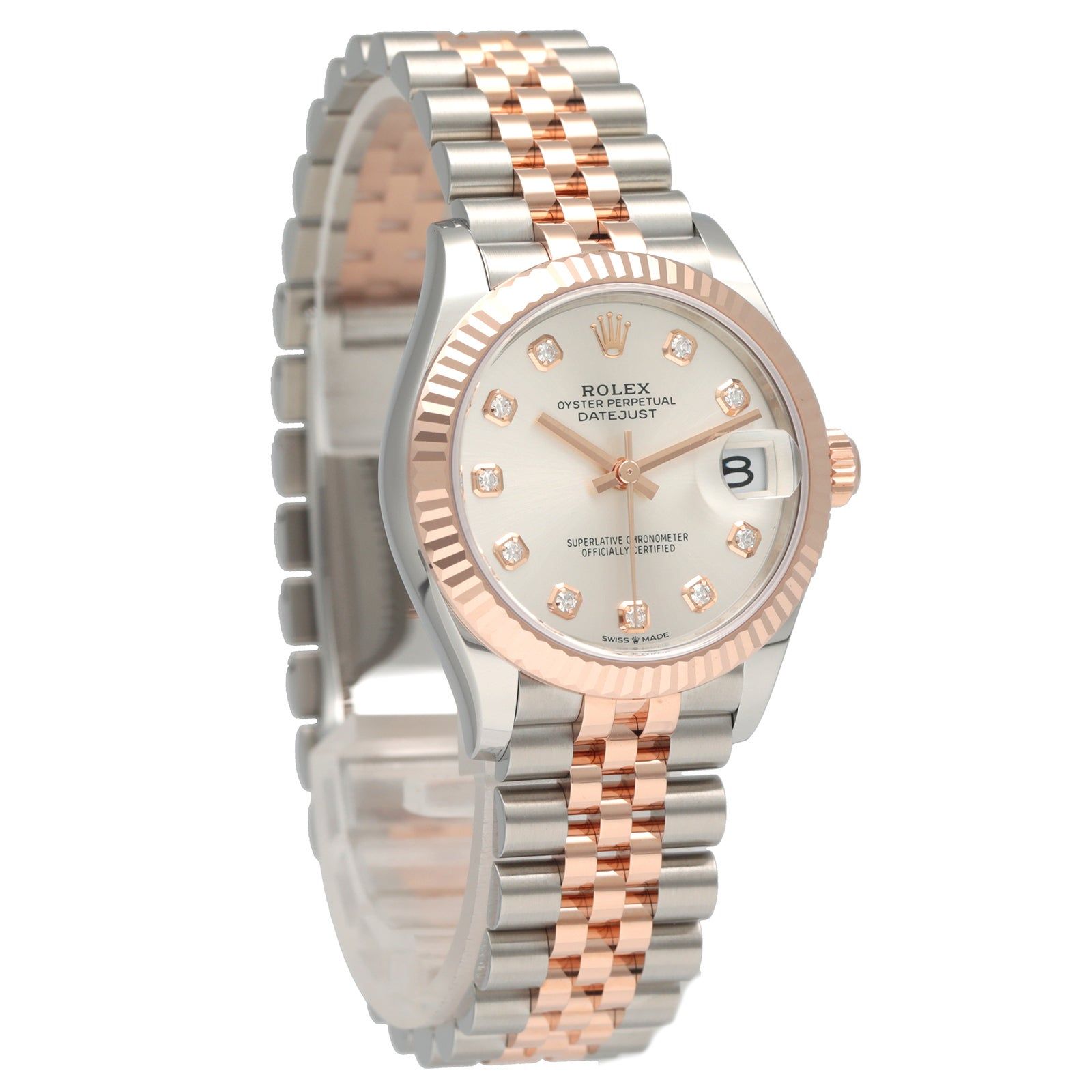【新品】 ロレックス 時計 デイトジャスト 31 10P ダイアモンド インデックス 278271G シルバー文字盤 自動巻き ROLEX Datejust 31 ボーイズ レディース